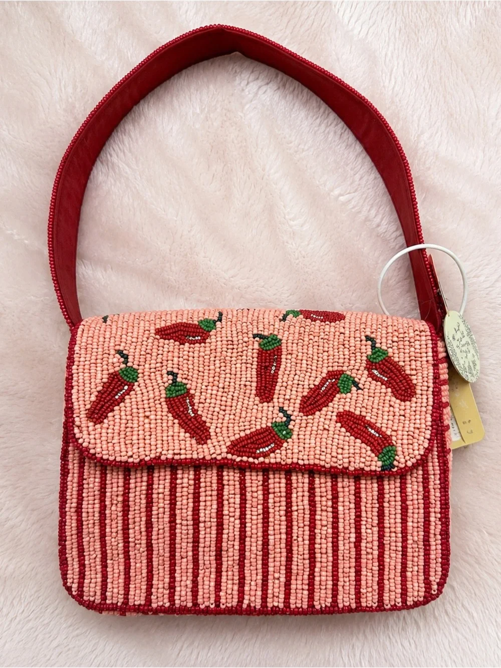 NWT Beaded “Picante” Chili Pepper Shoulder Bag | Y2K Statement Purse
